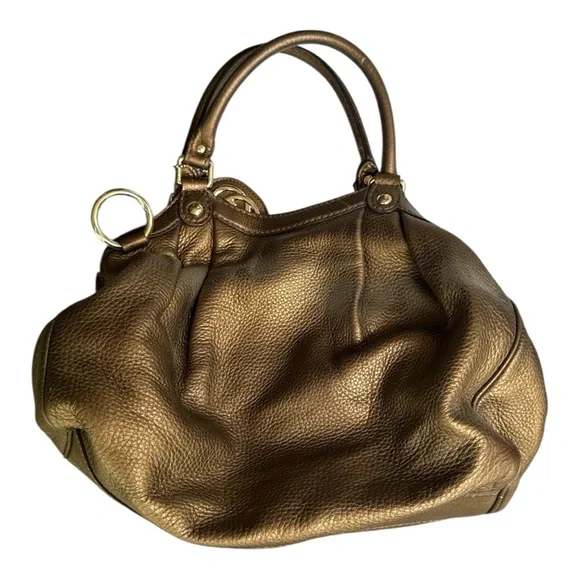 GUCCI Sukey Gold Beige Leather - Shoulder Bag  311944213045 Made in Italy - Picture 2 of 6